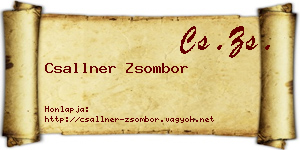 Csallner Zsombor névjegykártya
